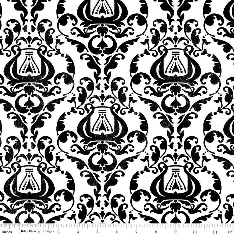 Queen of We'en Distressed Damask White