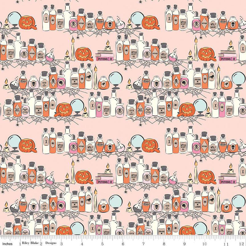 Spooky Schoolhouse Blush Potions Class Yardage