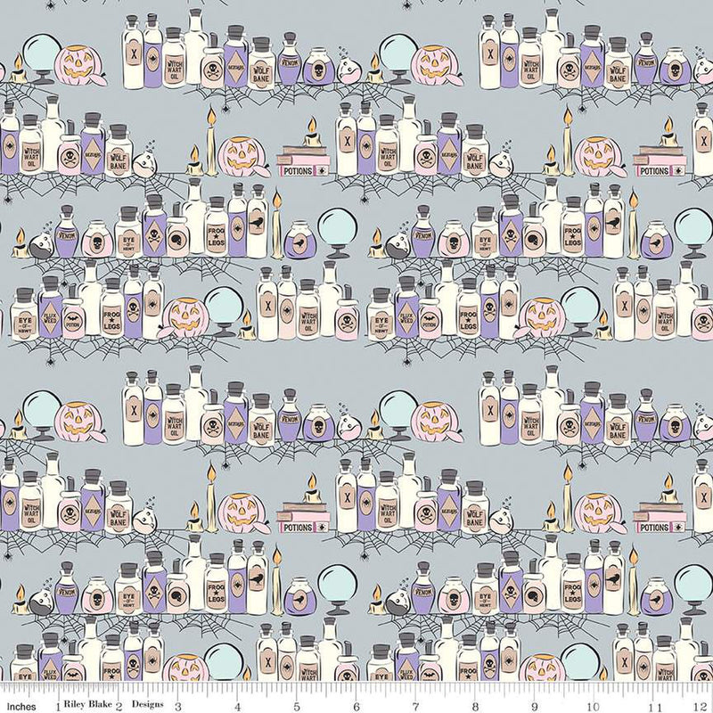 Spooky Schoolhouse Silver Potions Class Yardage
