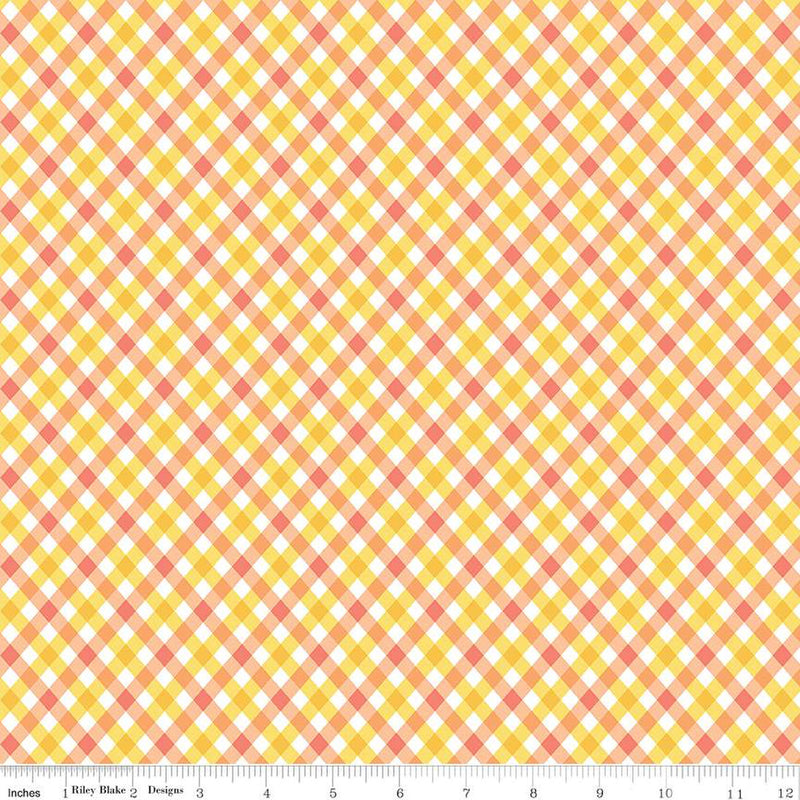 Fright Delight Yellow Plaid Fabric