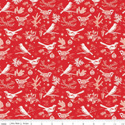 Peace on Earth Red Birds Fabric