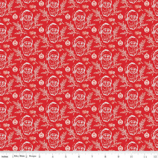 Peace on Earth Red Santas Fabric