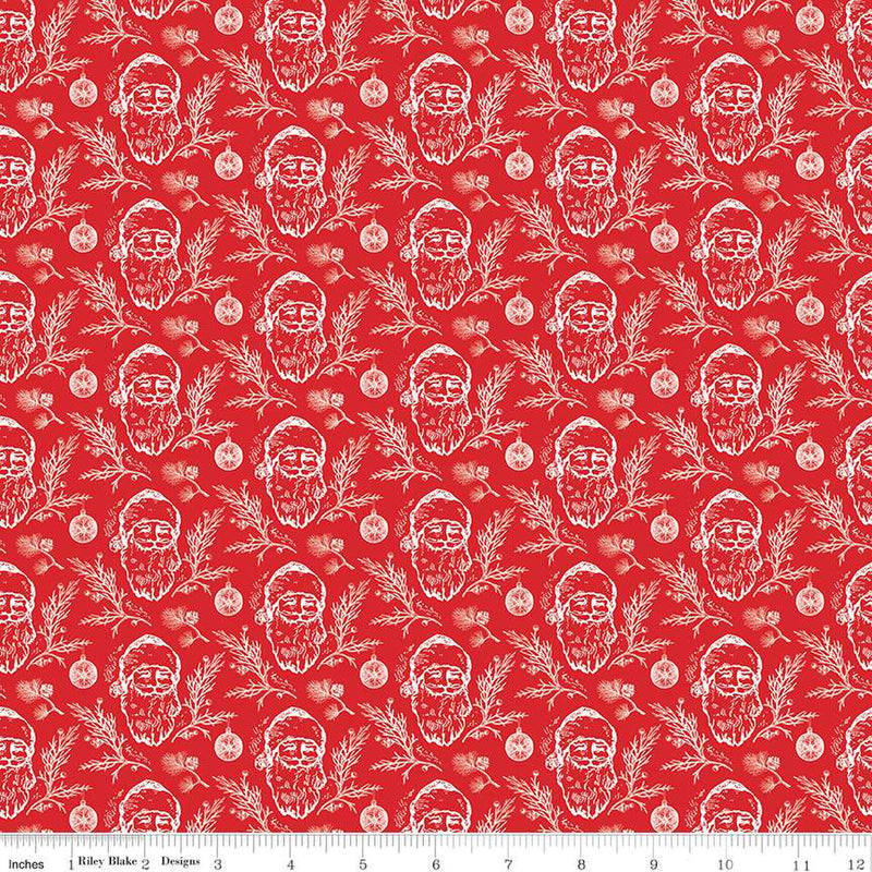 Peace on Earth Red Santas Fabric