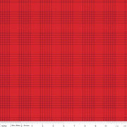 Peace on Earth Red Plaid Fabric