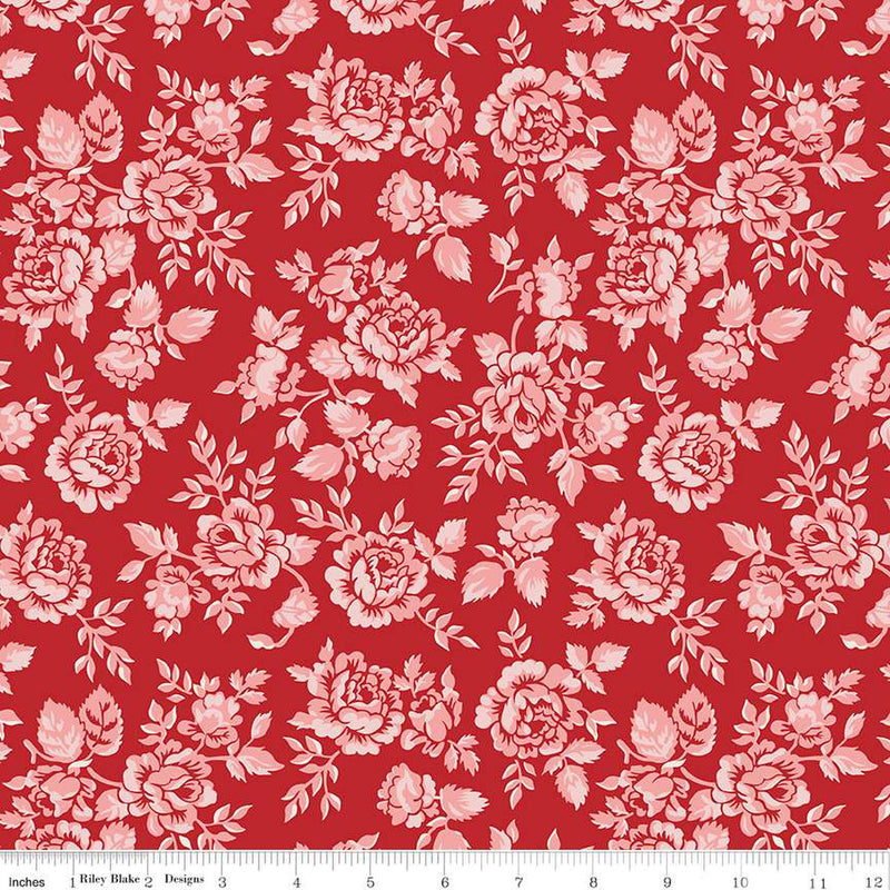 Home Town Schoolhouse Red Fabric