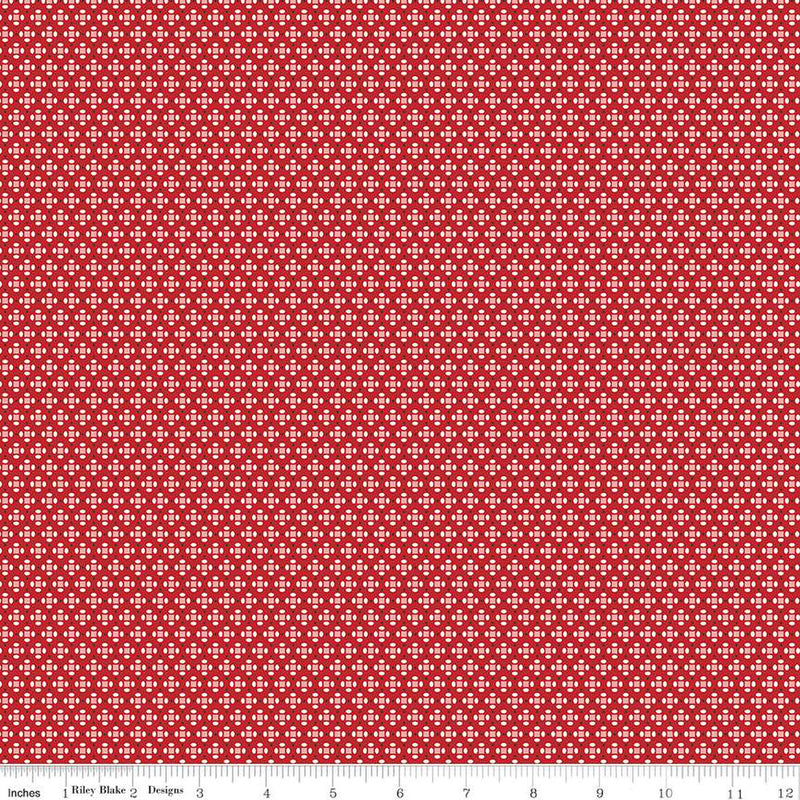 Home Town Schoolhouse Red Dansie Fabric