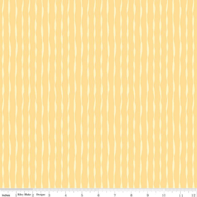 Happy At Home Stripes Lemon Fabric