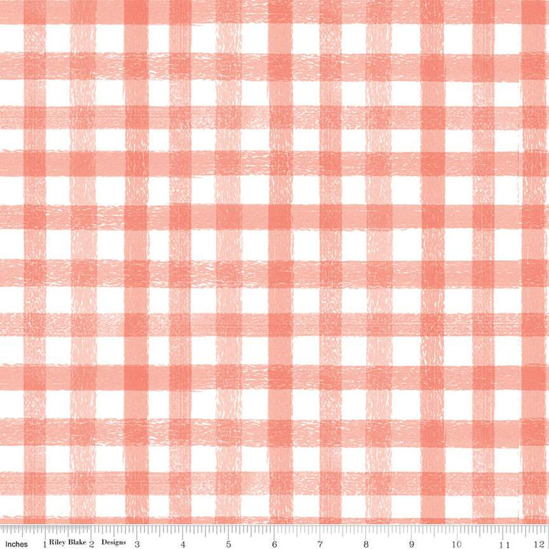 Homemade by Riley Blake Gingham Coral Fabric