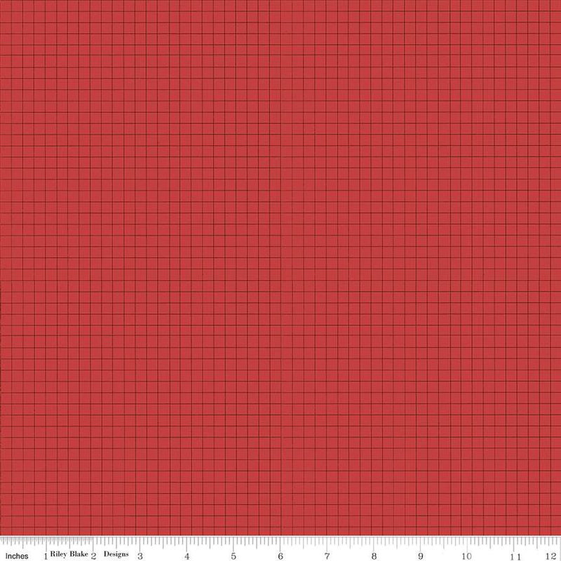 Sew Journal Graph Paper Red Fabric