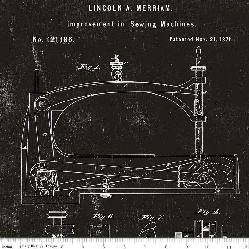 Sew Journal Sewing Machine Patent Black Fabric