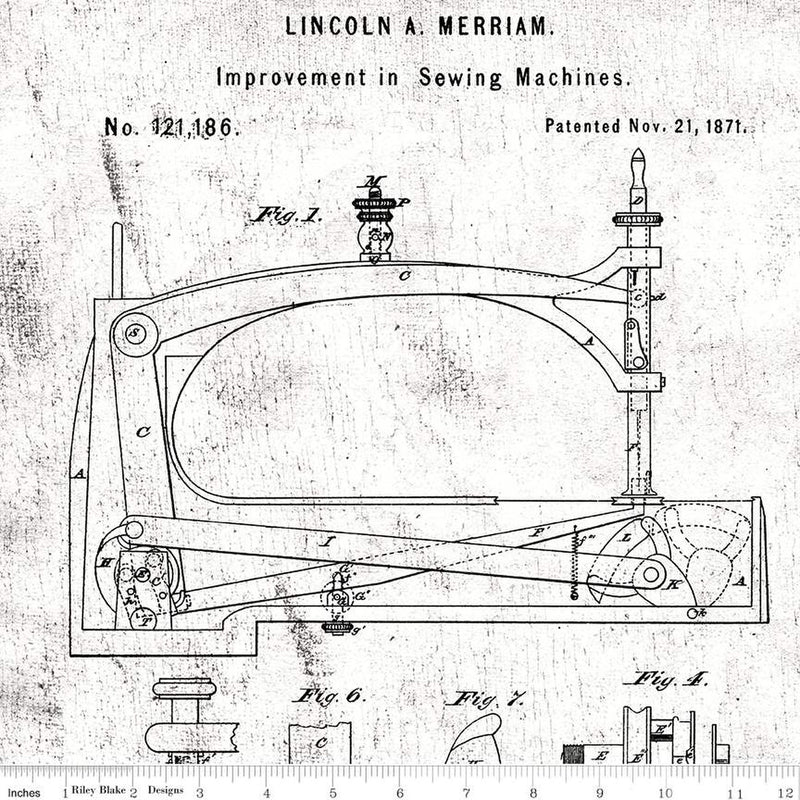 Sew Journal Sewing Machine Patent White Fabric