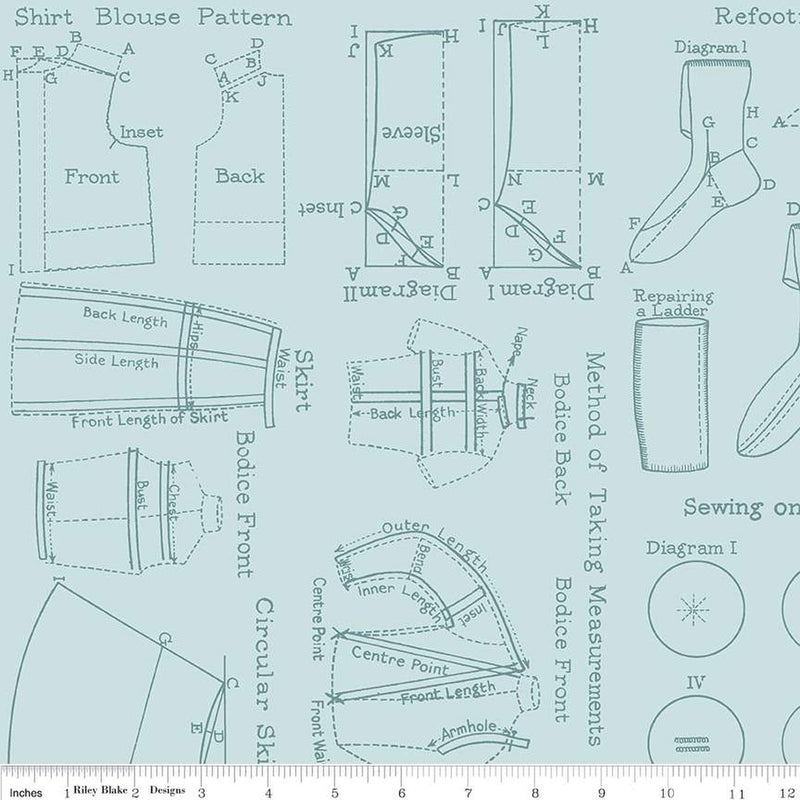 Sew Journal Needlecraft Blue Fabric