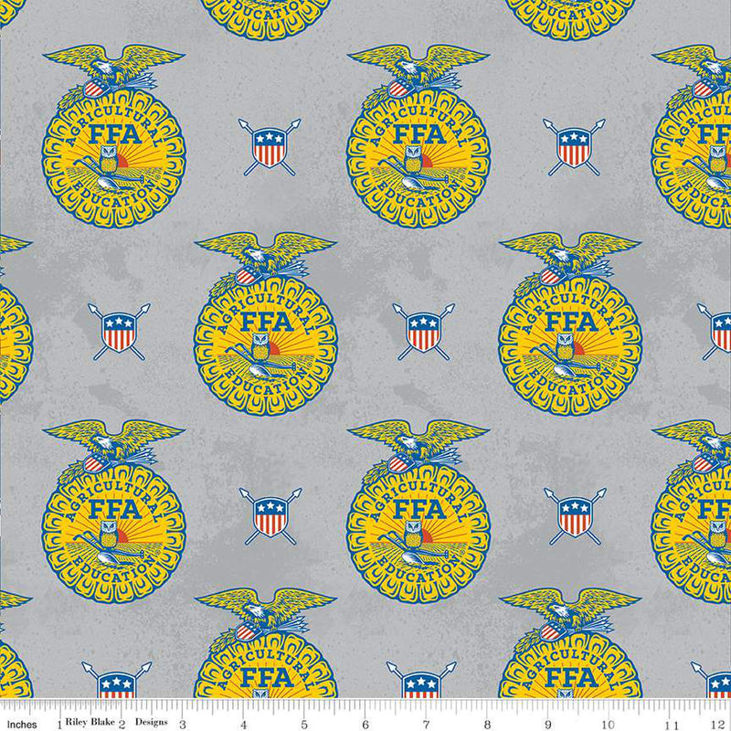 FFA® Forever Blue® Refreshed FFA Emblems Gray Fabric