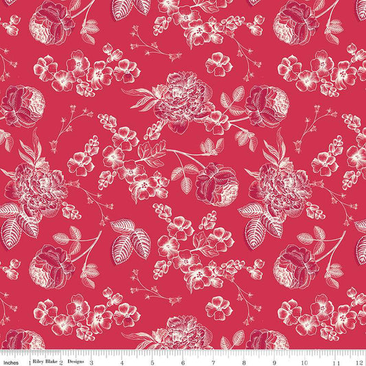 Riley Blake Heirloom Red Floral Red Fabric