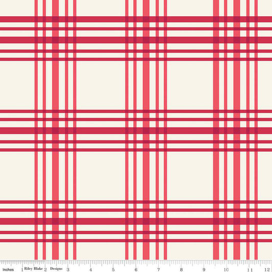 Riley Blake Heirloom Red Plaid Cream Fabric
