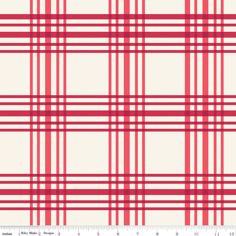 Riley Blake Heirloom Red Plaid Cream Yardage