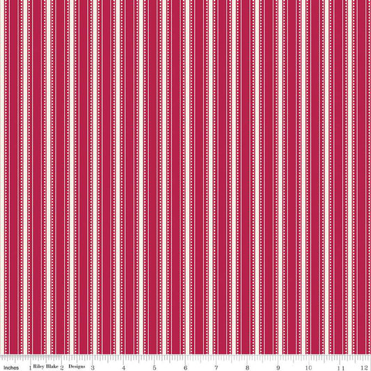 Riley Blake Heirloom Red Stripe Berry Fabric