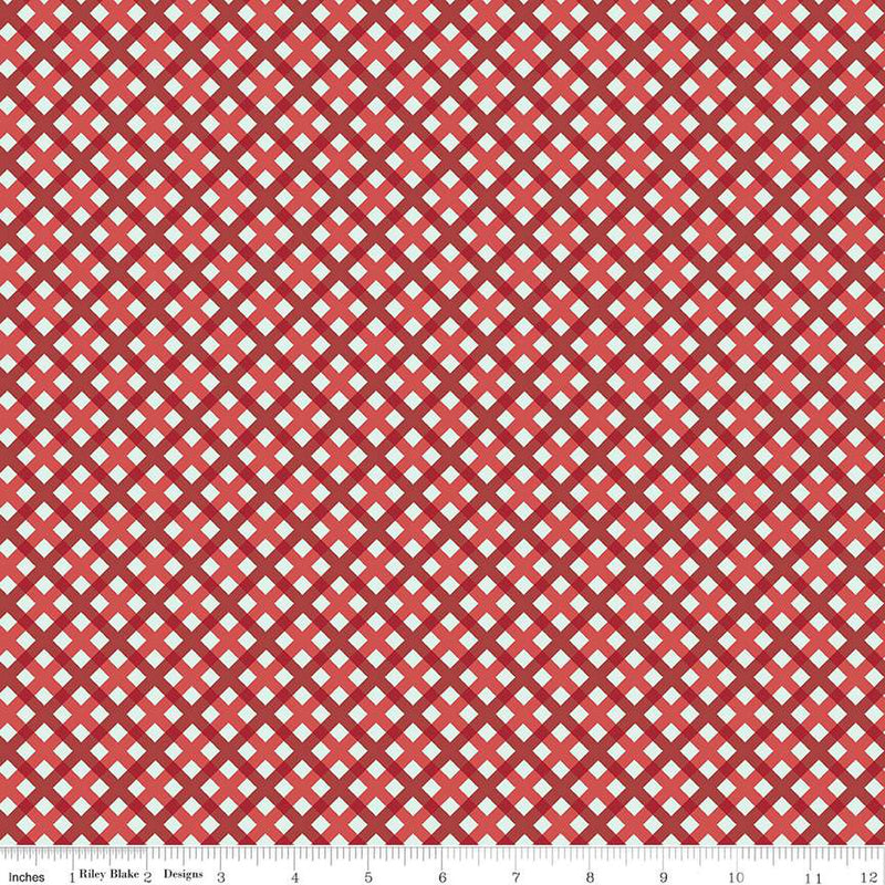 Riley Blake Sweet Freedom Gingham Picnic Red Fabric