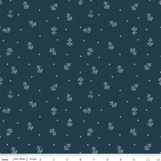 Riley Blake Coming Home Naval Defenders Navy Fabric