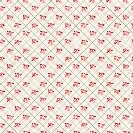 Love You Always Floral Plaid Cream Yardage