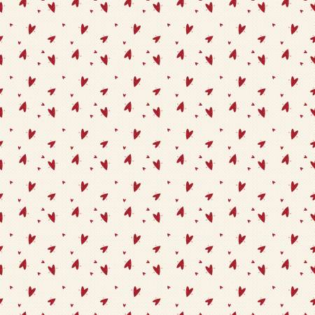 Riley Blake Love You Always Hearts Cream Yardage