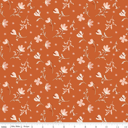 Morning Latte - Floral - Spice - Yardage