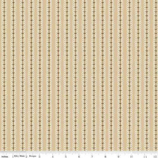 Morning Latte - Stripes - Camel - Yardage