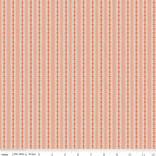 Morning Latte - Stripes - Pink - Yardage