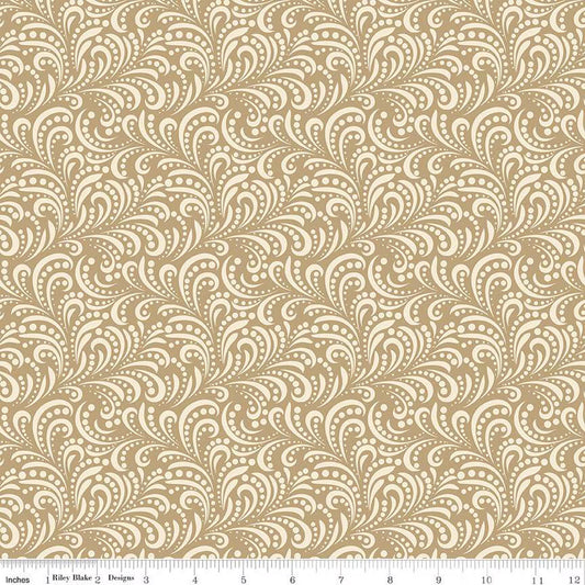 Morning Latte - Swirls - Camel - Yardage