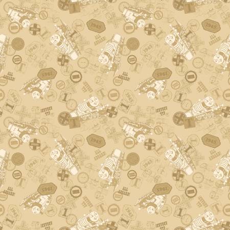 Thomas & Friends™ 80th Anniversary - Tonal Toss - Flax - Yardage