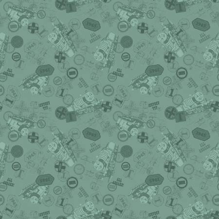 Thomas & Friends™ 80th Anniversary - Tonal Toss - Green - Yardage