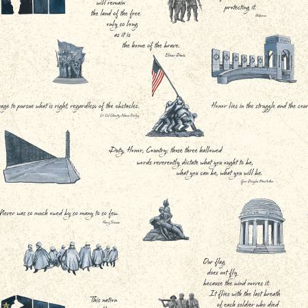American Honor - American Honor Monument - Cream - Yardage