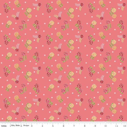 Awakening - Blossoms - Coral - Yardage