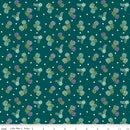 Awakening - Blossoms - Teal - Yardage
