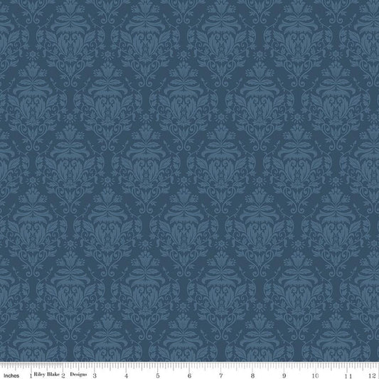 Ambleside - Damask - Navy - Yardage
