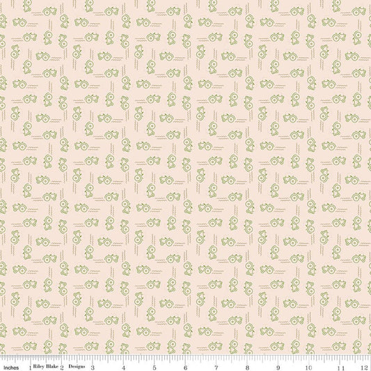 Farmer's Daughter - Tractors Background - Thyme - Yardage