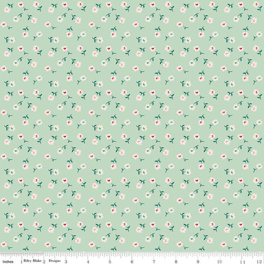 Berry & Sage - Daisy - Sage - Yardage
