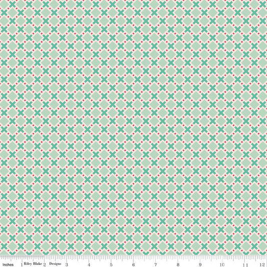 Berry & Sage - Criss Cross - Sage - Yardage