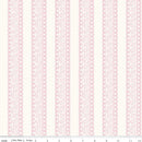Sweet Pink - Floral Stripes - Cream - Yardage