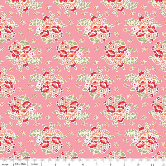 Peach Cobbler - Posy - Pink - Yardage