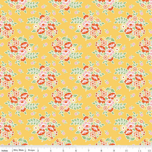 Peach Cobbler - Posy - Yellow - Yardage