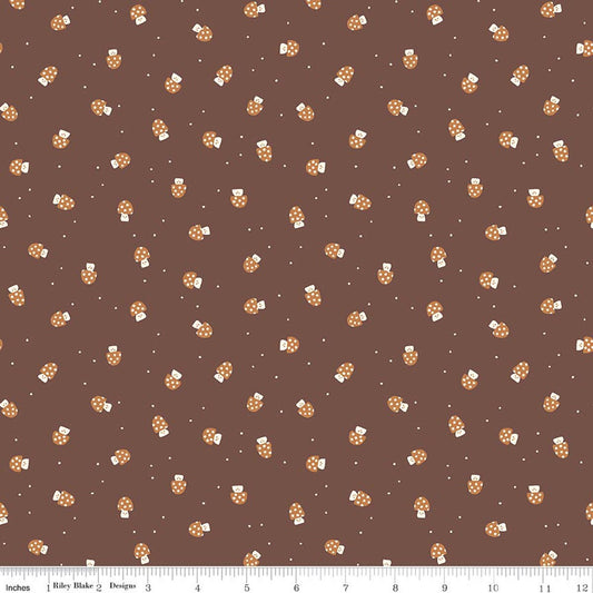Faraway Kingdom - Mushroom Cheer - Cocoa - Yardage