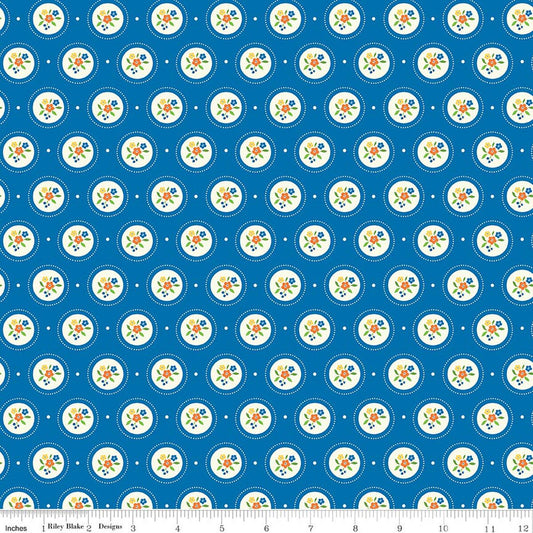 Summer's In Town - Cameo - Blue - Yardage
