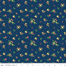 Summer's In Town - Floral - Navy - Yardage