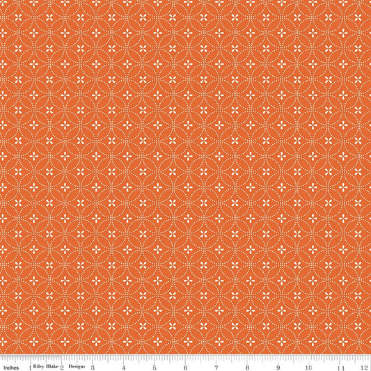 Summer's In Town - Circle Dots - Orange - Yardage