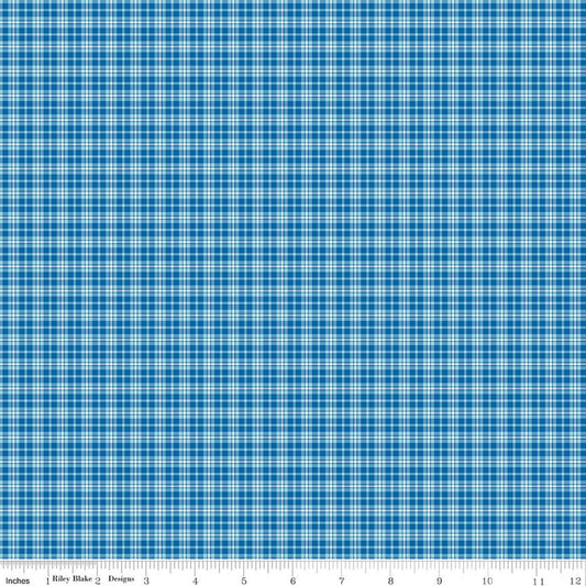 Summer's In Town - Plaid - Blue - Yardage