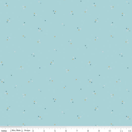 Correspondence - Stitching - Agua - Yardage