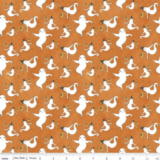 Spooky - Ghosts- Orange - Yardage