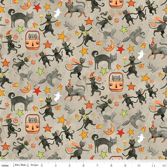 Spooky - Cats - Gray - Yardage