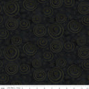 Spooky - Stars and Swirls - Black - Yardage
